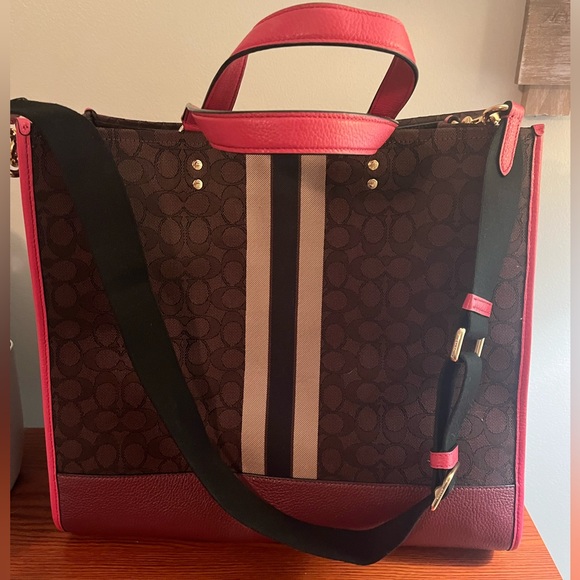 Coach Dempsey Stripe Tote - Picture 6 of 12